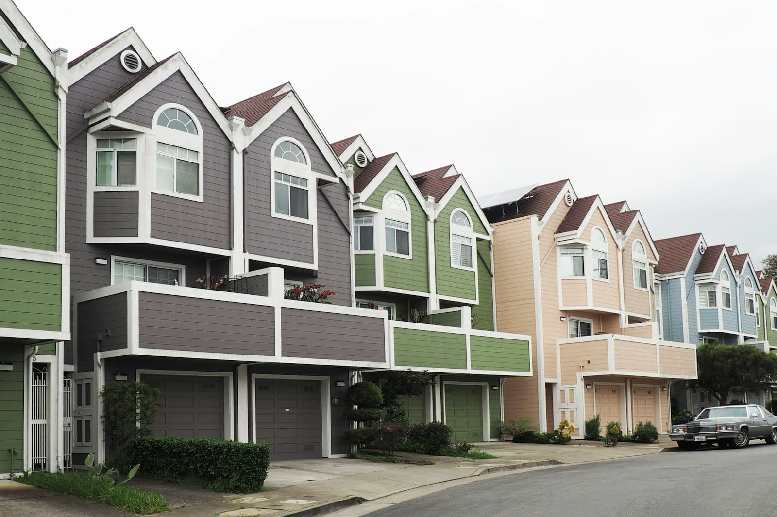 Row of rental townhomes in an investor's portfolio